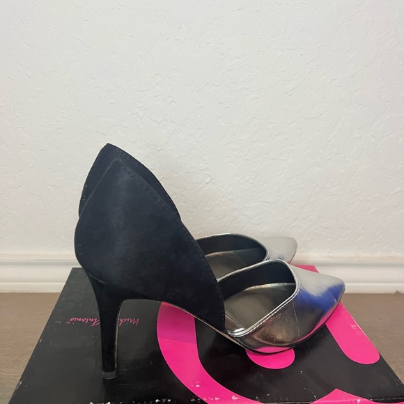 Michael Antonio black and silver point toed heels - Picture 2 of 3